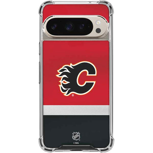 NHL Calgary Flames Jersey Pixel 9/9 Pro Clear Case