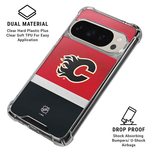 NHL Calgary Flames Jersey Pixel 9/9 Pro Clear Case