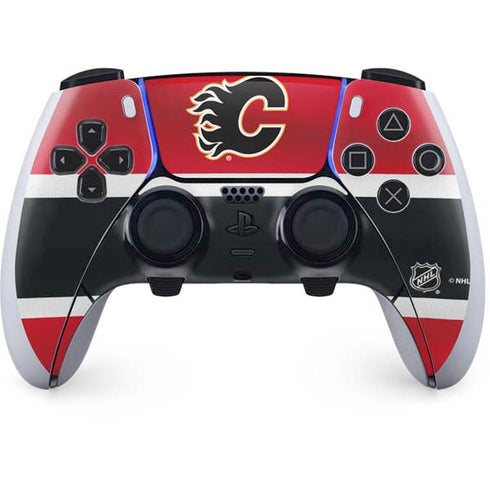 NHL Calgary Flames Jersey PS5 DualSense Edge Pro Controller Skin