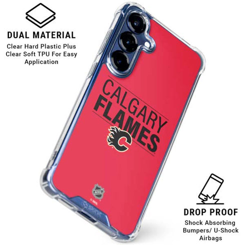 NHL Calgary Flames Lineup Galaxy S25 Clear Case
