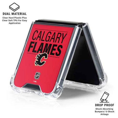 NHL Calgary Flames Lineup Galaxy Z Flip6 Clear Case