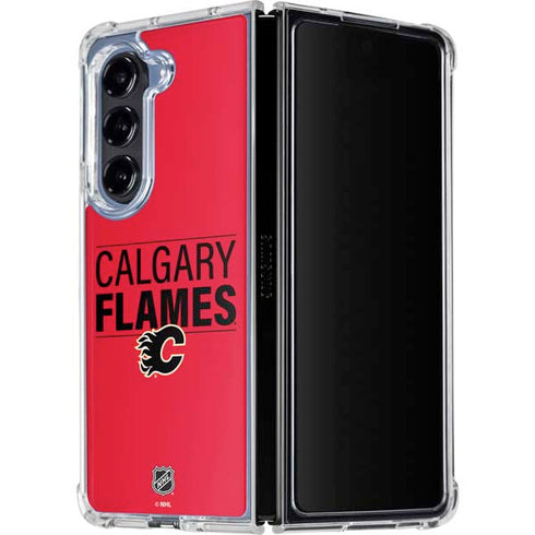 NHL Calgary Flames Lineup Galaxy Z Fold5 5G Clear Case