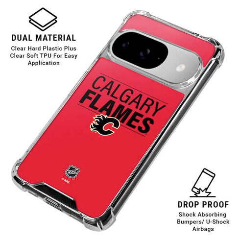 NHL Calgary Flames Lineup Google Pixel 10 Clear Case