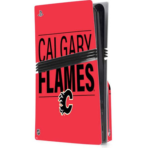 NHL Calgary Flames Lineup PS5 Pro Disk Console Skin
