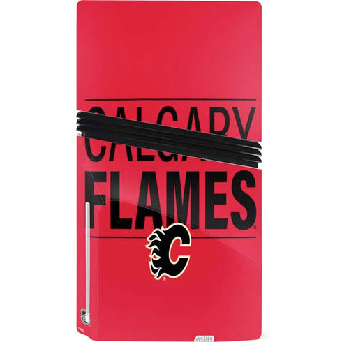 NHL Calgary Flames Lineup PS5 Pro Disk Console Skin