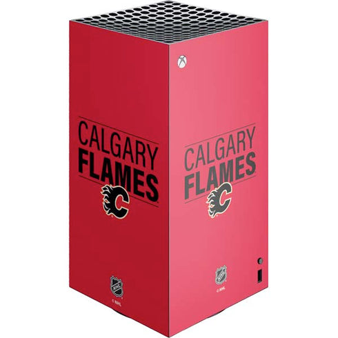 NHL Calgary Flames Lineup XBox Series X Digital Edition Console Skin