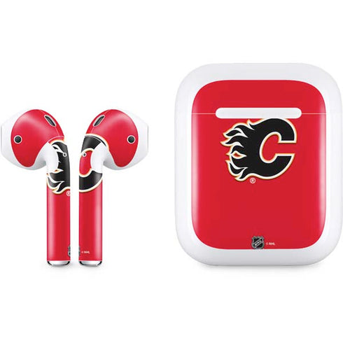 NHL Calgary Flames Solid Background Apple AirPods Skin