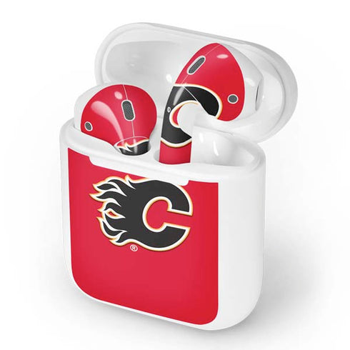 NHL Calgary Flames Solid Background Apple AirPods Skin
