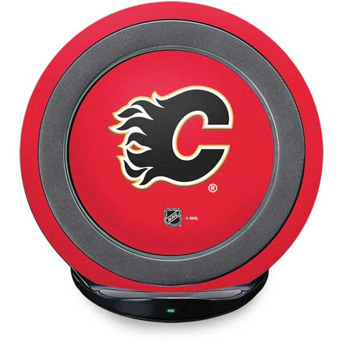 NHL Calgary Flames Solid Background Fast Charge Wireless Charging Stand Skin