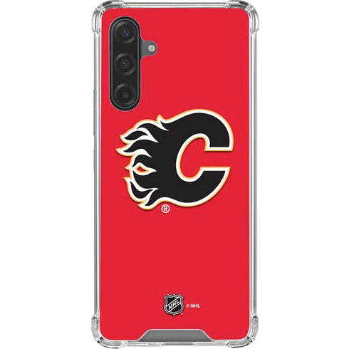 NHL Calgary Flames Solid Background Galaxy A17 Clear Case