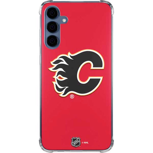 NHL Calgary Flames Solid Background Galaxy A35 5G Clear Case