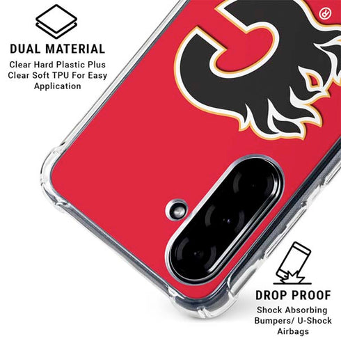 NHL Calgary Flames Solid Background Galaxy A36 5G Clear Case