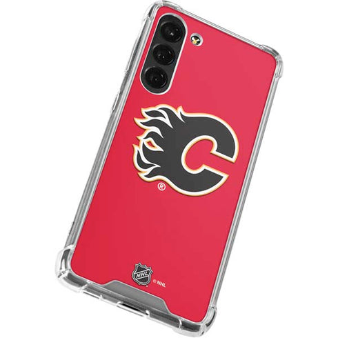 NHL Calgary Flames Solid Background Galaxy S24 FE Clear Case