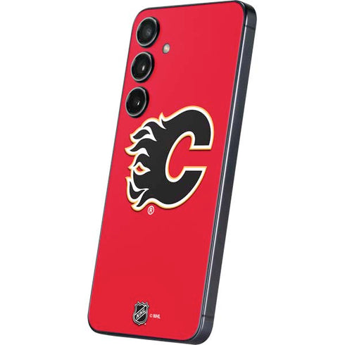 NHL Calgary Flames Solid Background Galaxy S25 Skin