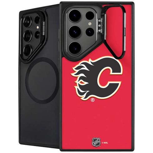 NHL Calgary Flames Solid Background Galaxy S25 Ultra Kickstand Case