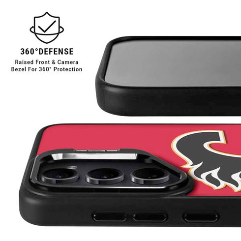 NHL Calgary Flames Solid Background Galaxy S25 Ultra Kickstand Case