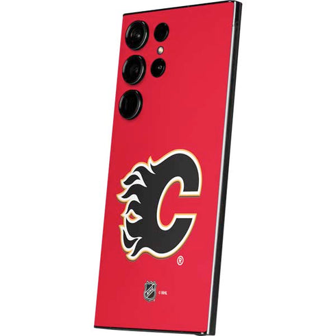 NHL Calgary Flames Solid Background Galaxy S25 Ultra Skin