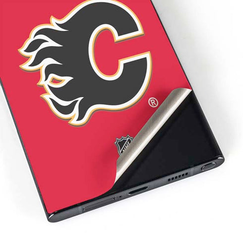 NHL Calgary Flames Solid Background Galaxy S25 Ultra Skin