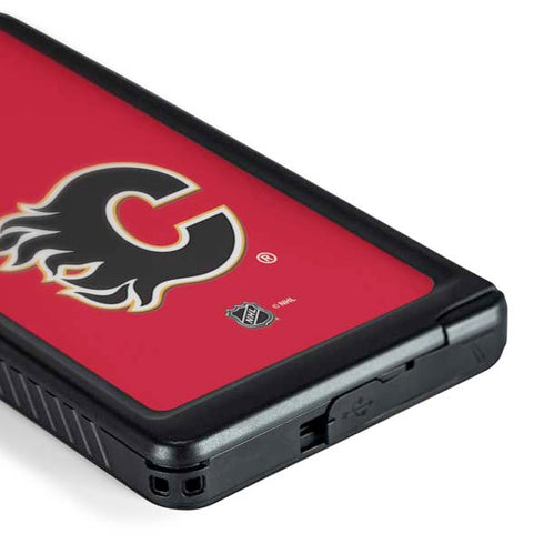 NHL Calgary Flames Solid Background Galaxy S24 Ultra Waterproof Case