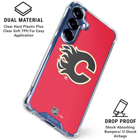 NHL Calgary Flames Solid Background Galaxy S25 FE Clear Case