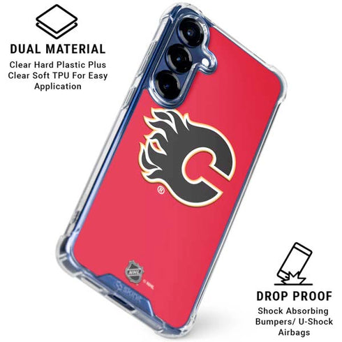 NHL Calgary Flames Solid Background Galaxy S25 Plus Clear Case