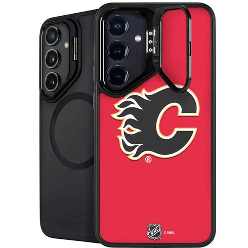 NHL Calgary Flames Solid Background Galaxy S26 Kickstand Case