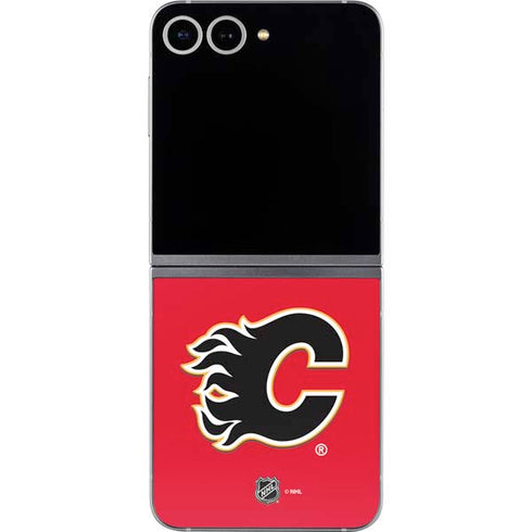 NHL Calgary Flames Solid Background Galaxy Z Flip6 Skin