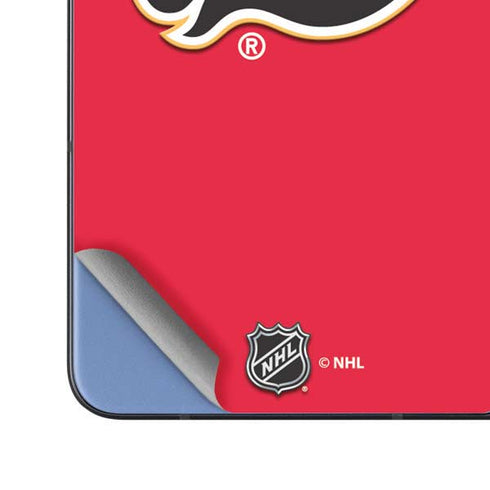 NHL Calgary Flames Solid Background Galaxy Z Fold5 5G Skin