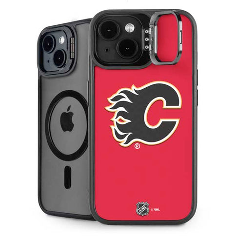 NHL Calgary Flames Solid Background iPhone 14 Plus Kickstand Case
