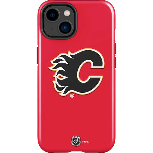 NHL Calgary Flames Solid Background iPhone 15 Impact Case