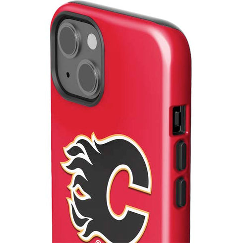 NHL Calgary Flames Solid Background iPhone 15 Impact Case