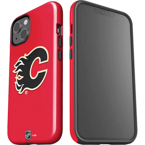 NHL Calgary Flames Solid Background iPhone 15 Impact Case