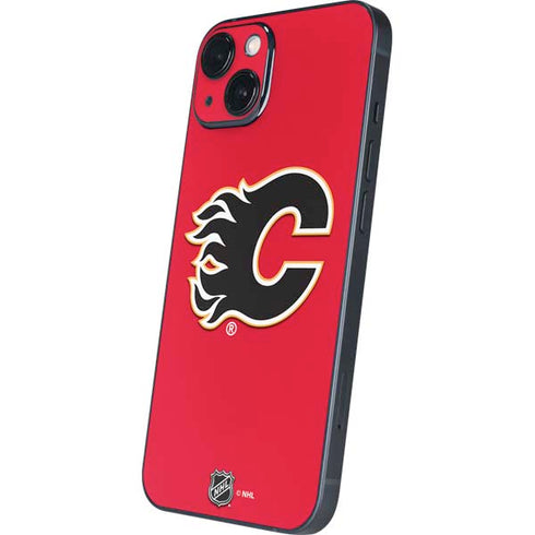 NHL Calgary Flames Solid Background iPhone 15 Skin