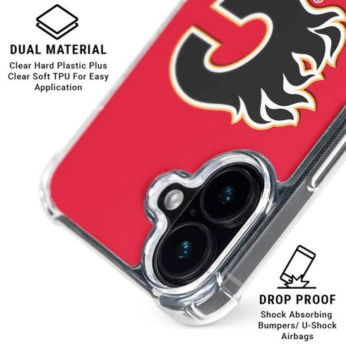NHL Calgary Flames Solid Background iPhone 16 MagSafe Case