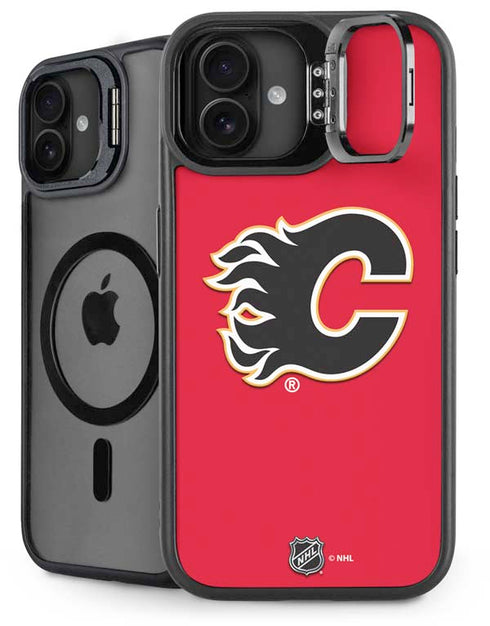 NHL Calgary Flames Solid Background iPhone 16 Plus Kickstand Case