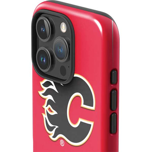 NHL Calgary Flames Solid Background iPhone 16 Pro Impact Case