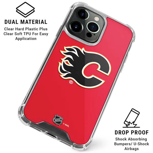 NHL Calgary Flames Solid Background iPhone 16 Pro Max Clear Case