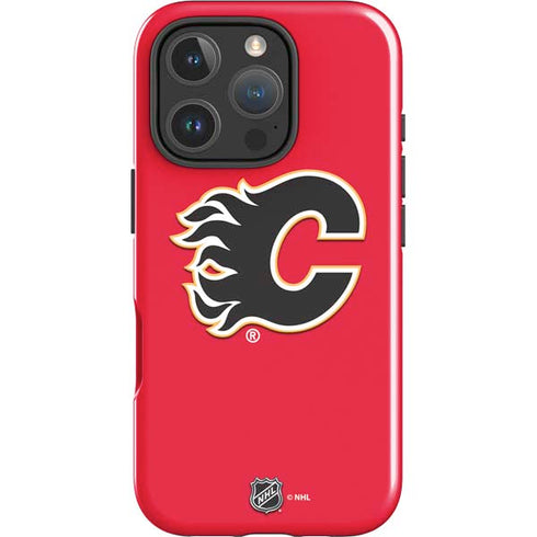 NHL Calgary Flames Solid Background iPhone 16 Pro Max Impact Case