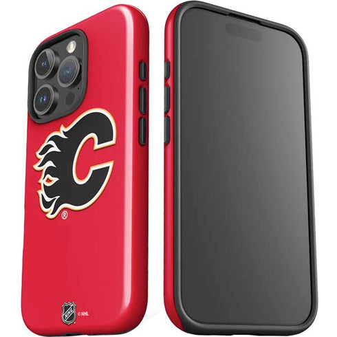 NHL Calgary Flames Solid Background iPhone 16 Pro Max Impact Case