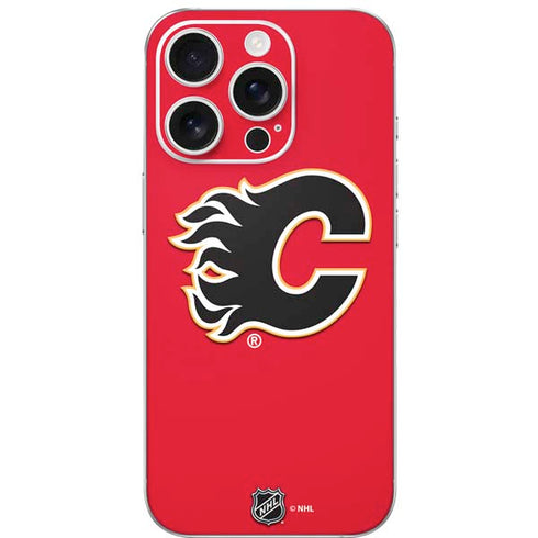 NHL Calgary Flames Solid Background iPhone 16 Pro Skin