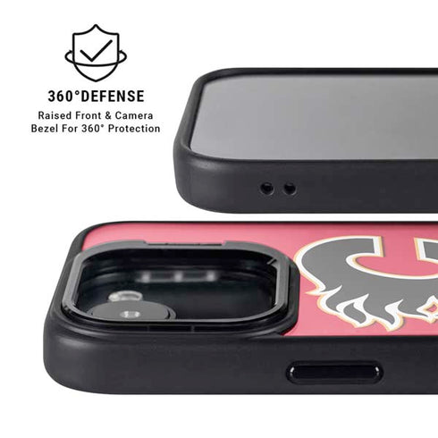 NHL Calgary Flames Solid Background iPhone 16e Kickstand Case