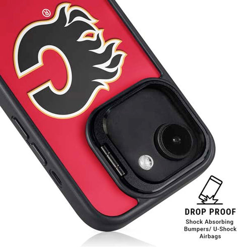 NHL Calgary Flames Solid Background iPhone 16e Kickstand Case