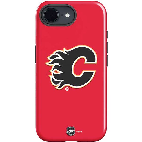 NHL Calgary Flames Solid Background iPhone 16e Impact Case
