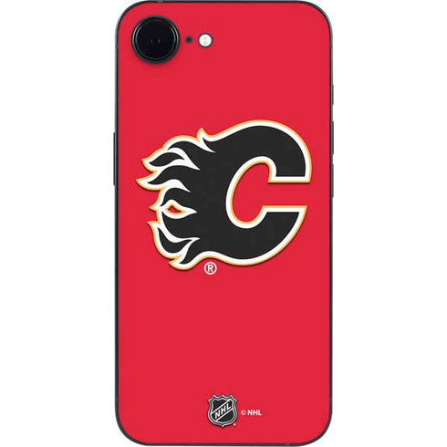 NHL Calgary Flames Solid Background iPhone 16e Skin