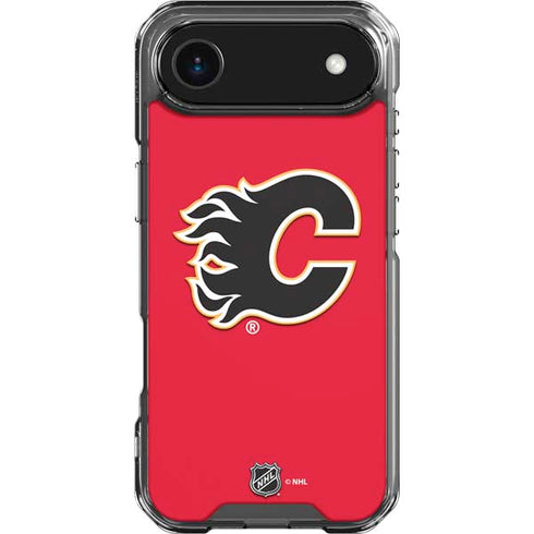 NHL Calgary Flames Solid Background iPhone 17 Air Clear Case