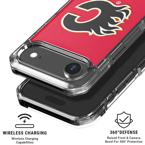 NHL Calgary Flames Solid Background iPhone 17 Air Clear Case