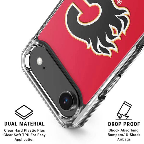 NHL Calgary Flames Solid Background iPhone 17 Air Clear Case
