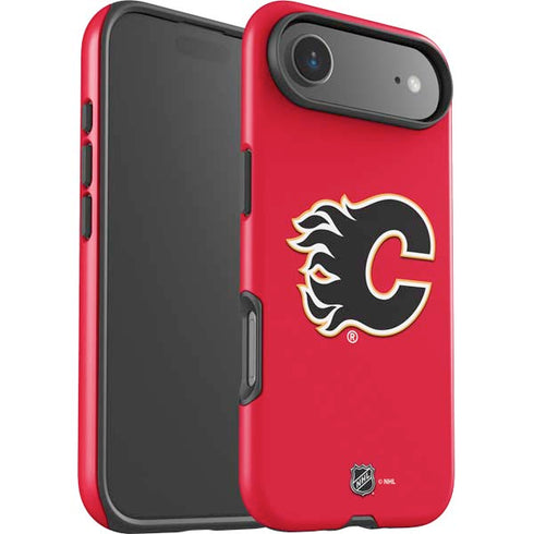 NHL Calgary Flames Solid Background iPhone 17 Air Impact Case