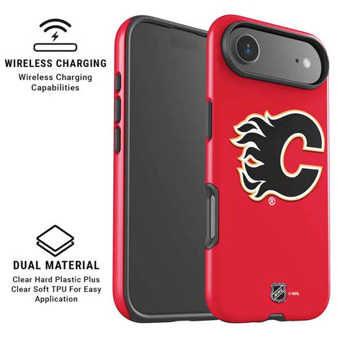 NHL Calgary Flames Solid Background iPhone 17 Air Magsafe Impact Case