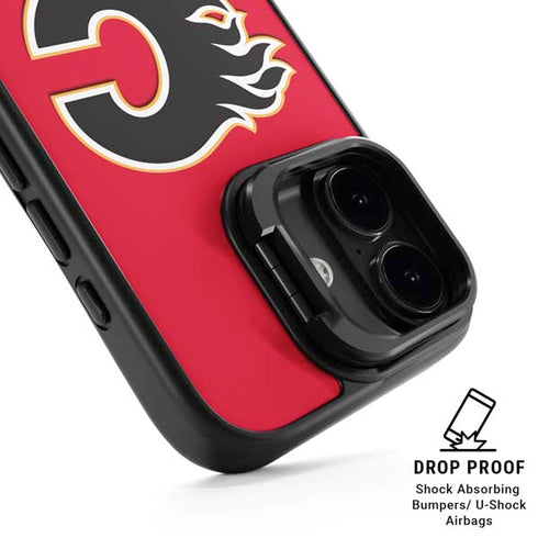 NHL Calgary Flames Solid Background iPhone 17 Kickstand Case